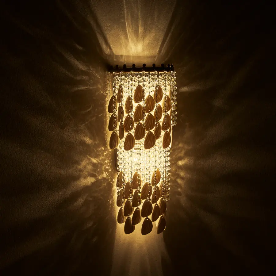 Farfalle 2-Light Crystal Wall Sconce in Brushed Champagne Gold - Image 24