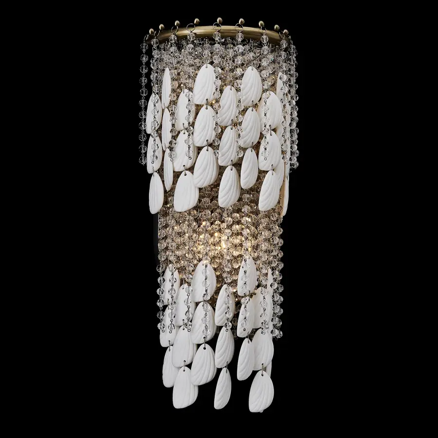 Farfalle 2-Light Crystal Wall Sconce in Brushed Champagne Gold - Image 6