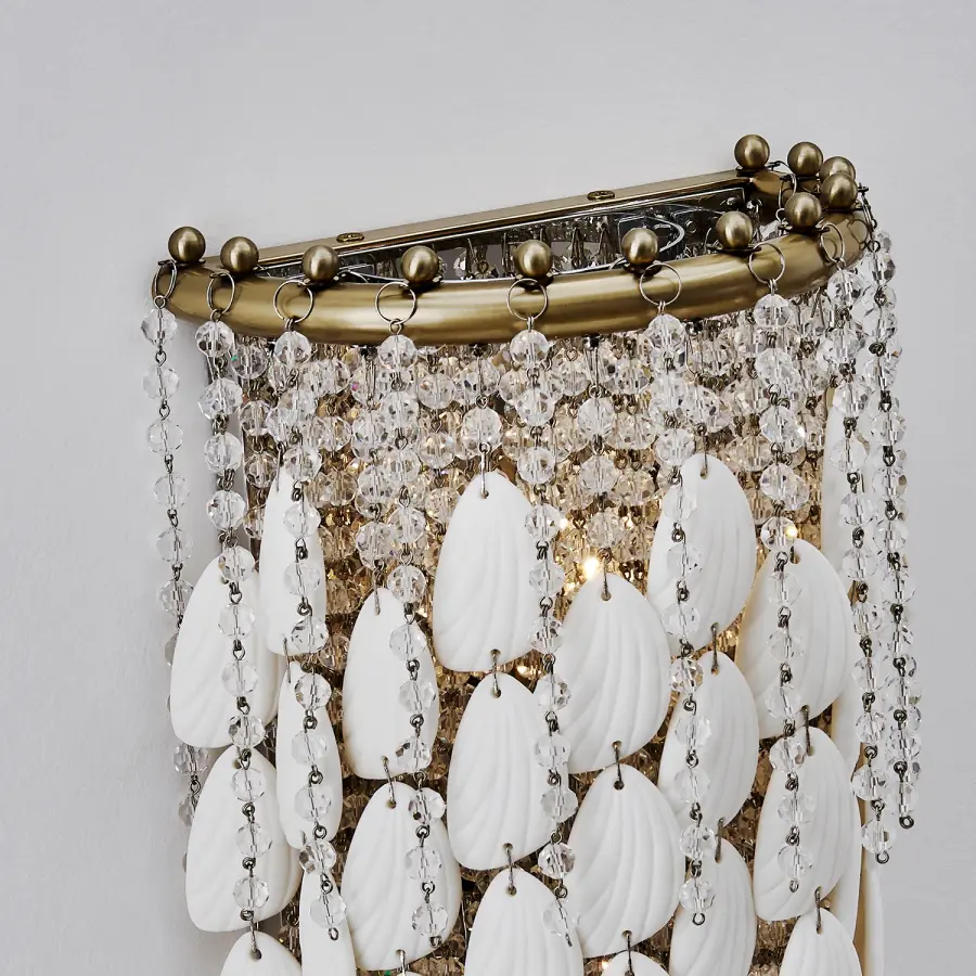 Farfalle 2-Light Crystal Wall Sconce in Brushed Champagne Gold - Image 7