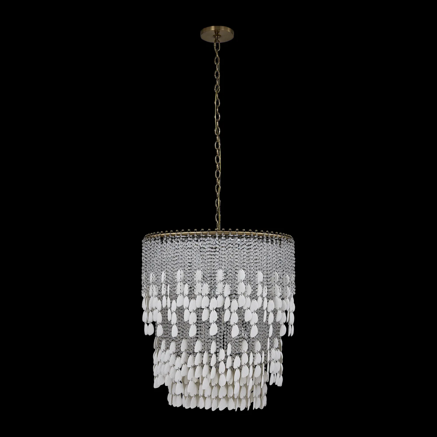 Farfalle 28" 18-Light Crystal Chandelier in Brushed Champagne Gold
