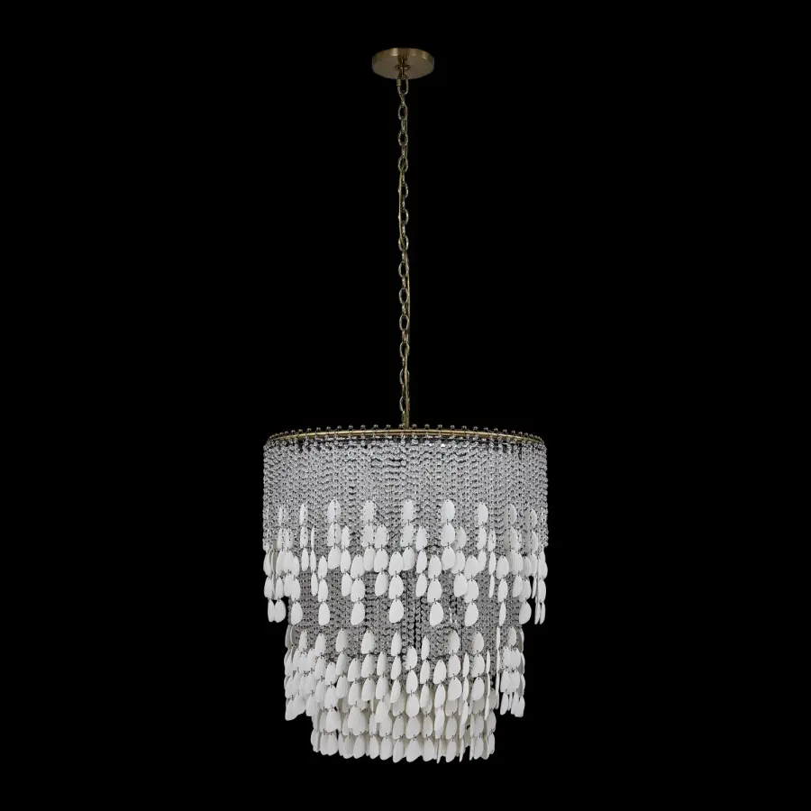 Farfalle 28" 18-Light Crystal Chandelier in Brushed Champagne Gold - Image 1