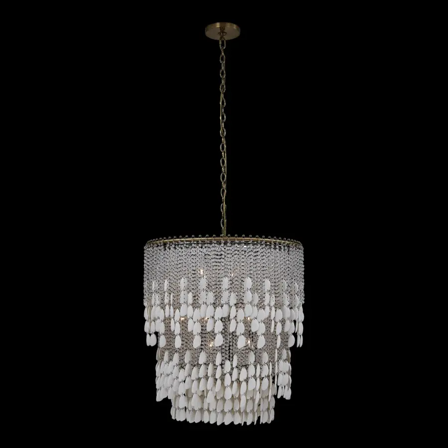 Farfalle 28" 18-Light Crystal Chandelier in Brushed Champagne Gold - Image 2