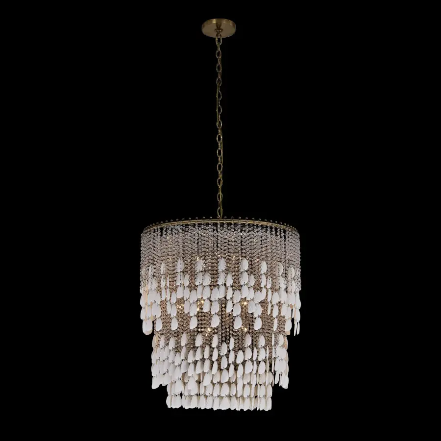 Farfalle 28" 18-Light Crystal Chandelier in Brushed Champagne Gold - Image 8