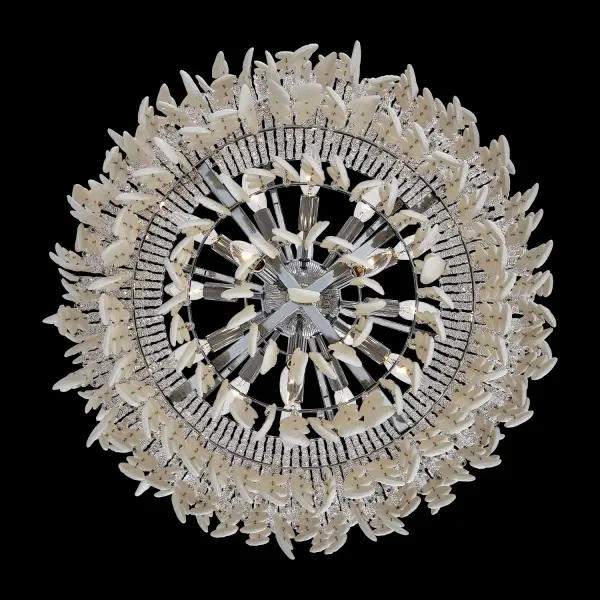 Farfalle 28" 18-Light Crystal Chandelier in Brushed Champagne Gold - Image 9