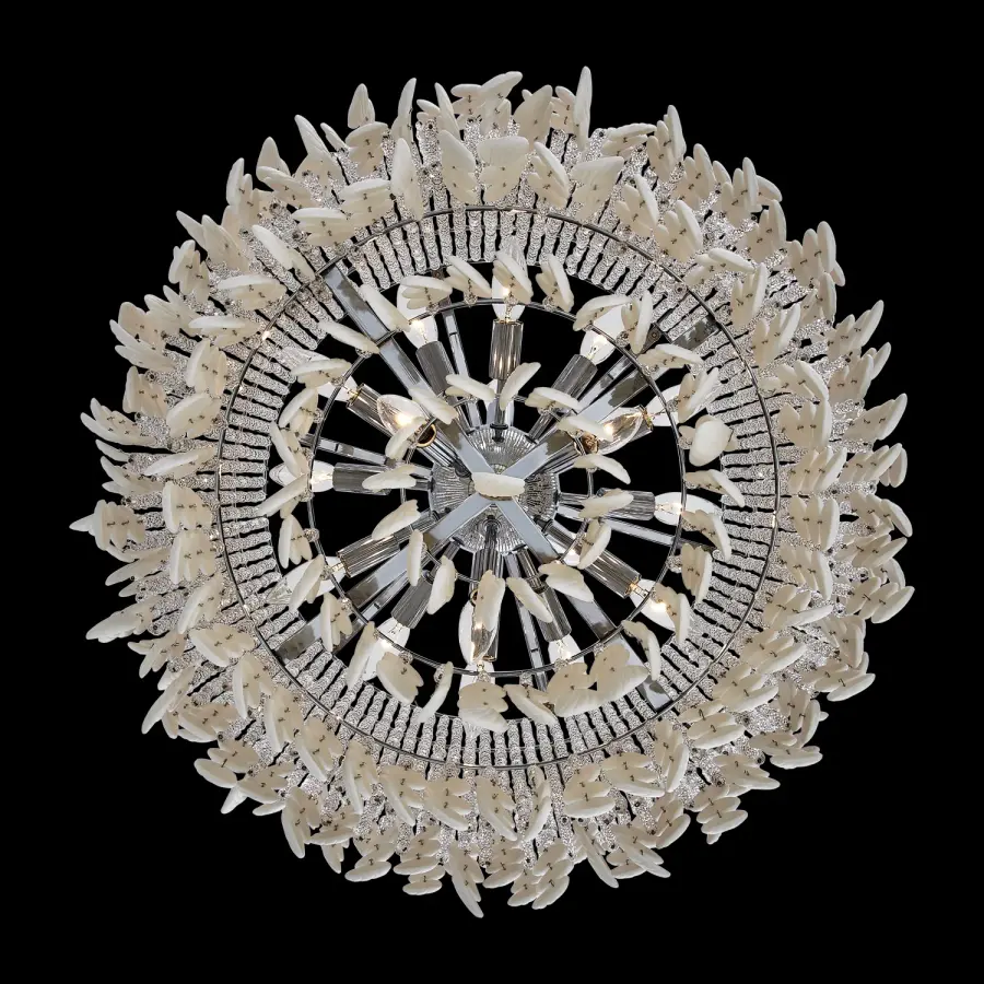 Farfalle 28" 18-Light Crystal Chandelier in Brushed Champagne Gold - Image 9
