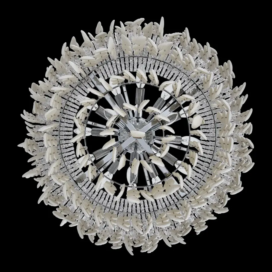 Farfalle 28" 18-Light Crystal Chandelier in Brushed Champagne Gold - Image 10