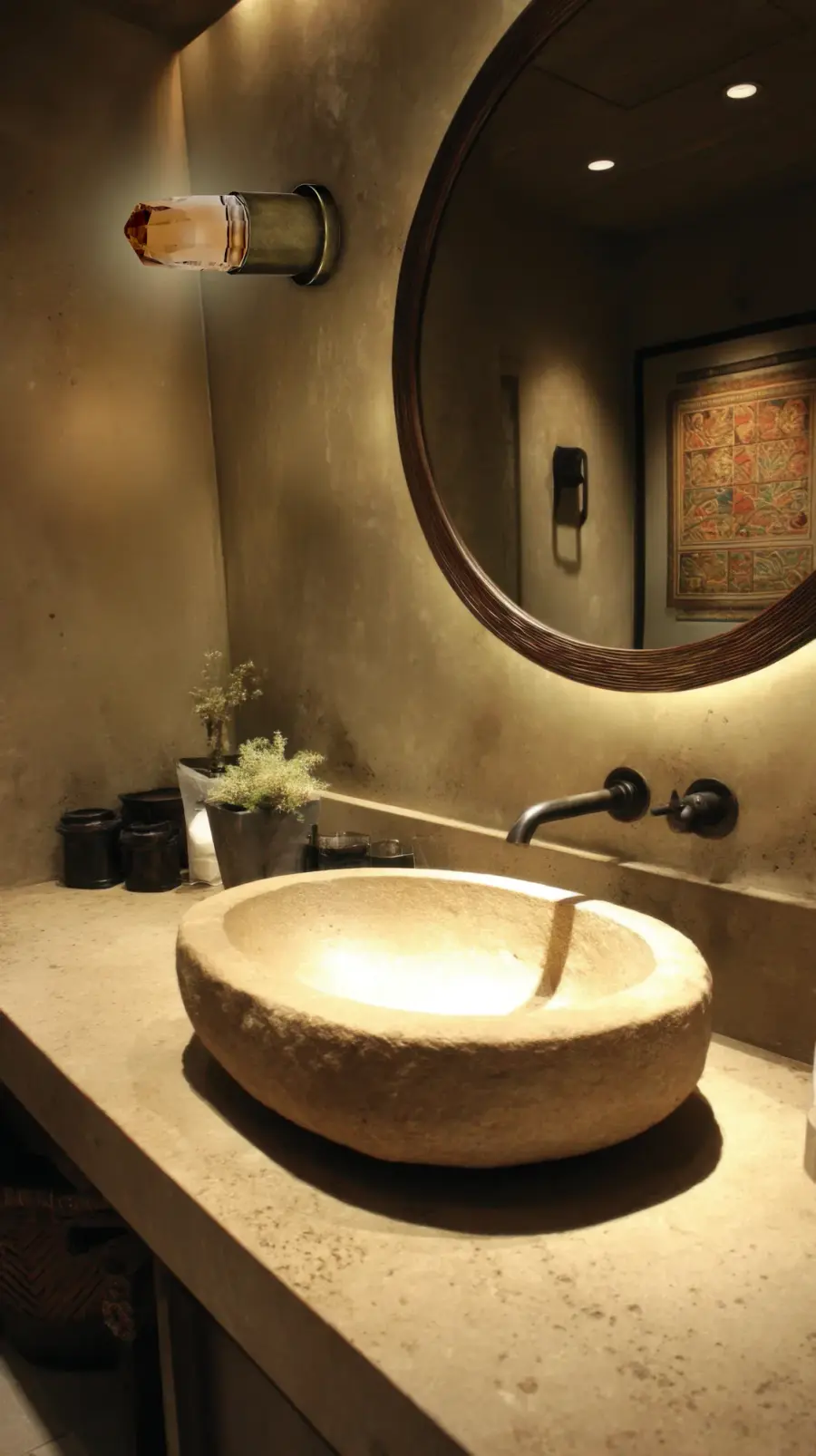 Ore 5-Inch LED Crystal Wall Sconce in True Brass - Image 27