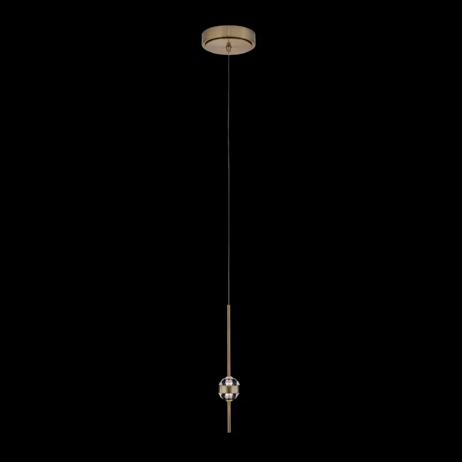 Goccia 6.25" LED Winter Brass Chandelier - Image 1