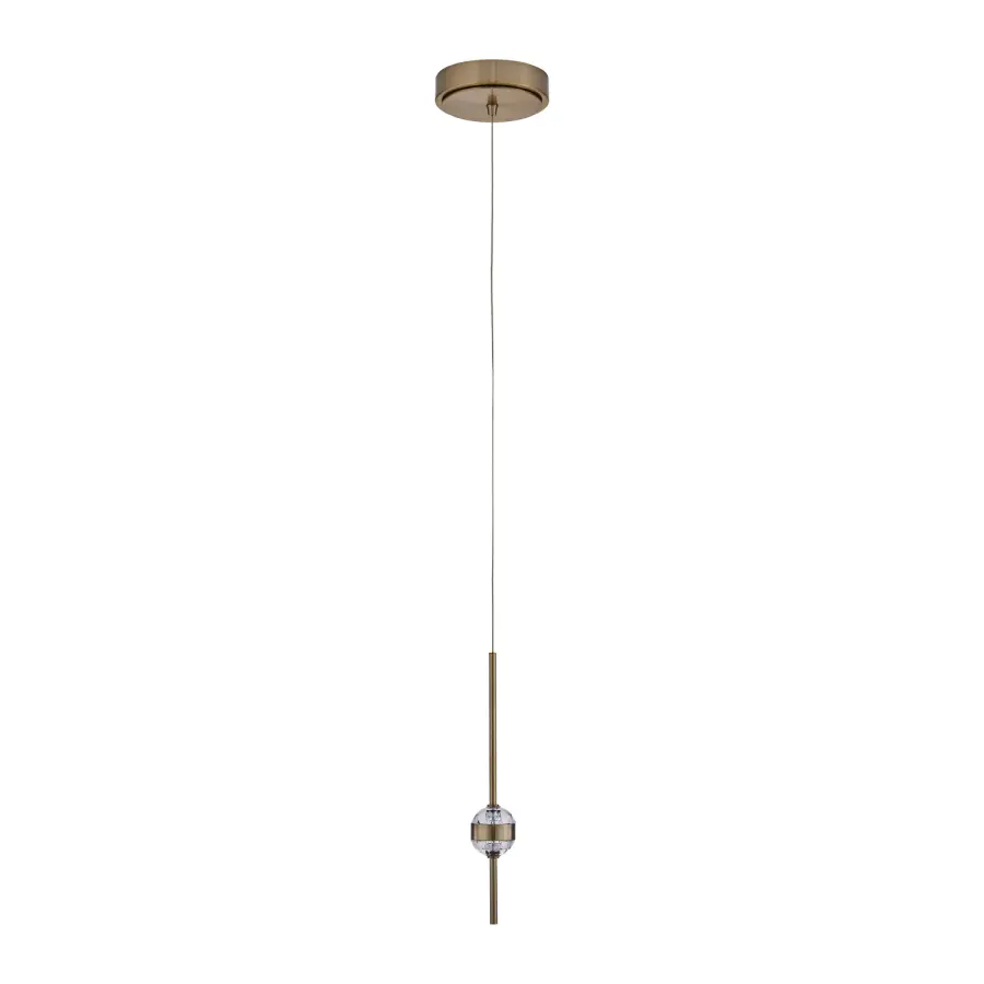 Goccia 6.25" LED Winter Brass Chandelier - Image 2