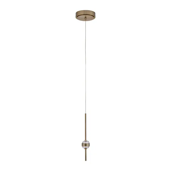 Goccia 6.25" LED Winter Brass Chandelier - Image 3
