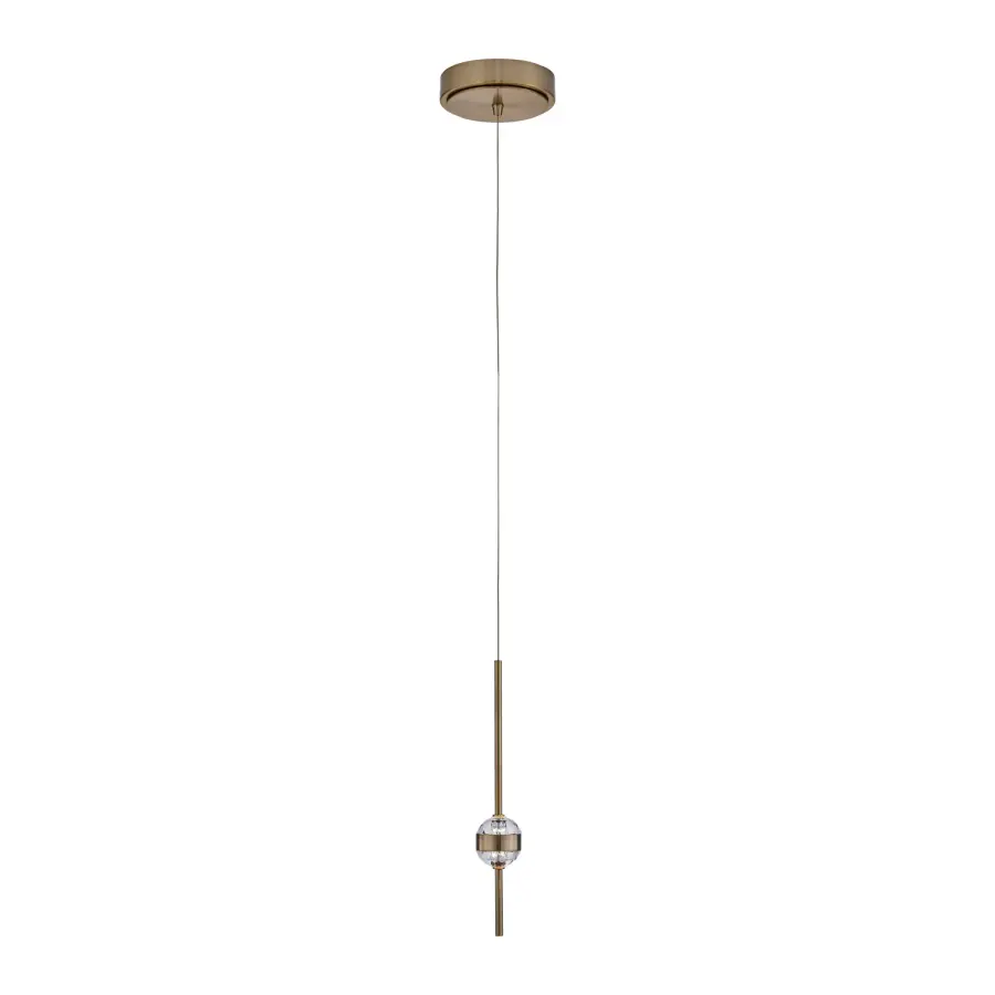 Goccia 6.25" LED Winter Brass Chandelier - Image 3
