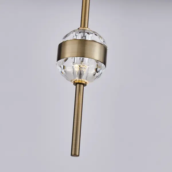 Goccia 6.25" LED Winter Brass Chandelier - Image 8