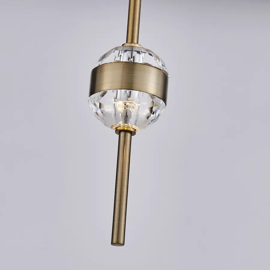 Goccia 6.25" LED Winter Brass Chandelier - Image 8