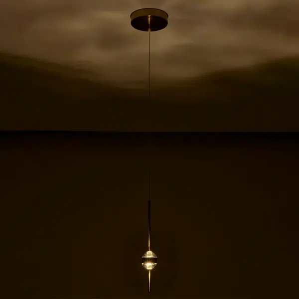 Goccia 6.25" LED Winter Brass Chandelier - Image 9