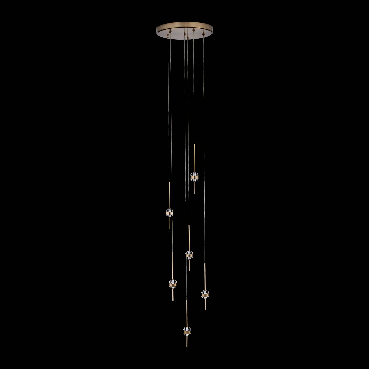 Goccia 16.25" LED Winter Brass Chandelier