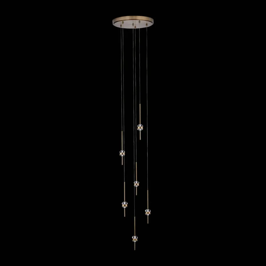 Goccia 16.25" LED Winter Brass Chandelier - Image 1