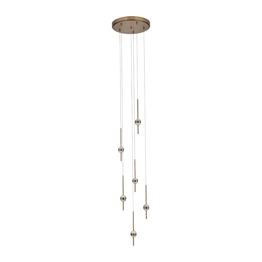Goccia 16.25" LED Winter Brass Chandelier - Image 2