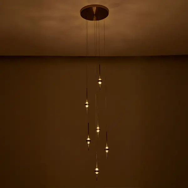 Goccia 16.25" LED Winter Brass Chandelier - Image 8