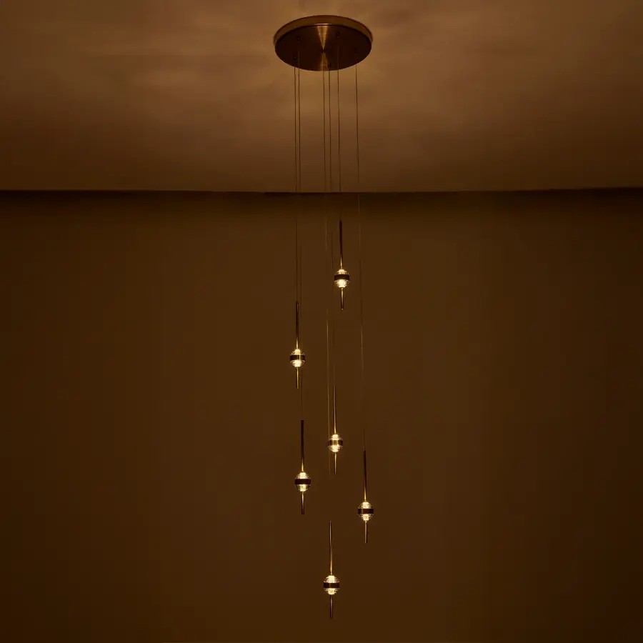 Goccia 16.25" LED Winter Brass Chandelier - Image 8