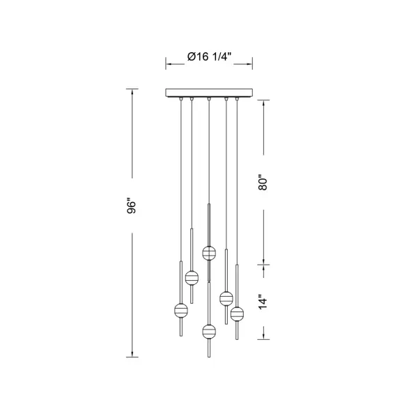 Goccia 16.25" LED Winter Brass Chandelier - Image 9