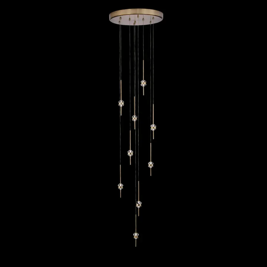 Goccia 21.75" LED Winter Brass Chandelier - Image 1