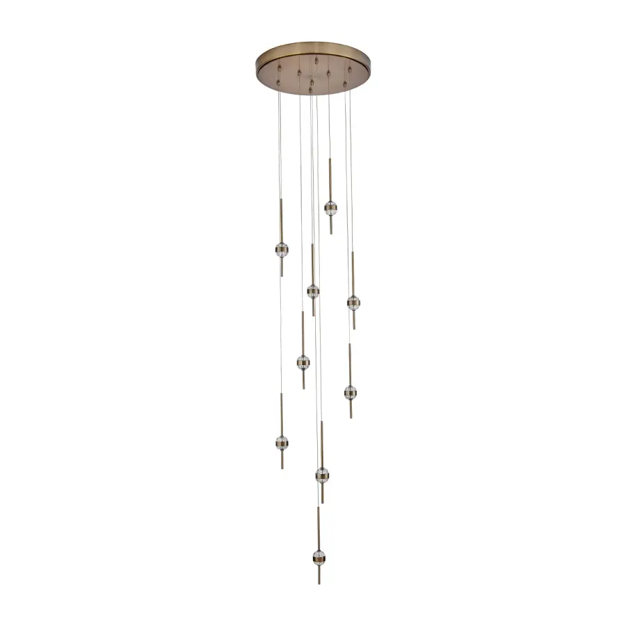Goccia 21.75" LED Winter Brass Chandelier - Image 2