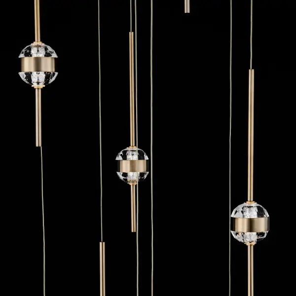 Goccia 21.75" LED Winter Brass Chandelier - Image 7
