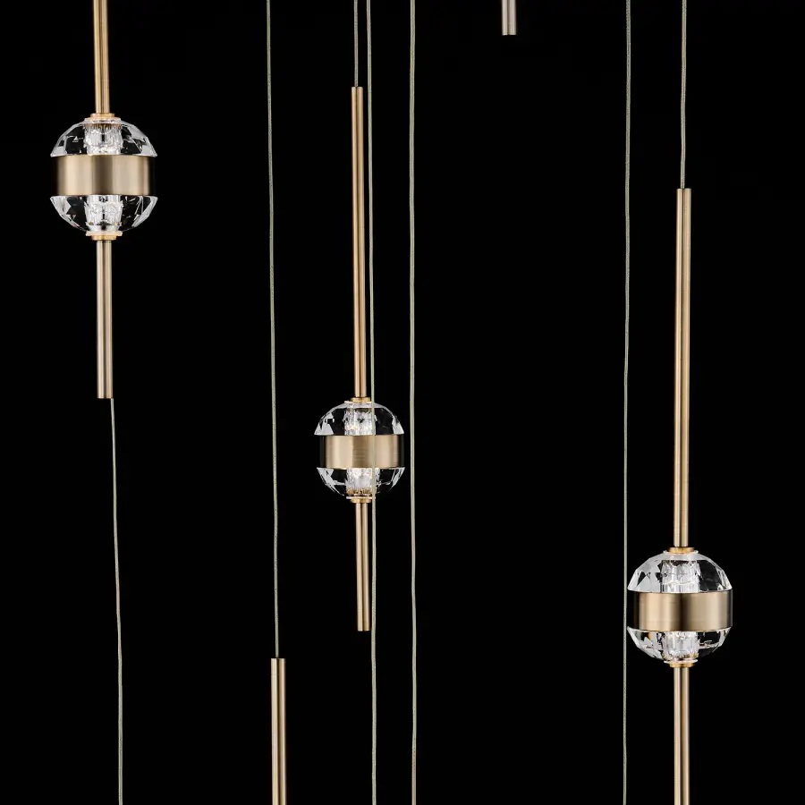 Goccia 21.75" LED Winter Brass Chandelier - Image 7