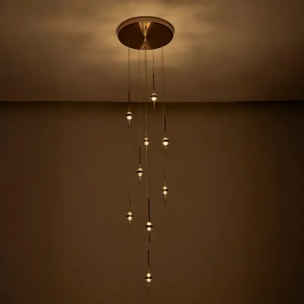 Goccia 21.75" LED Winter Brass Chandelier - Image 8