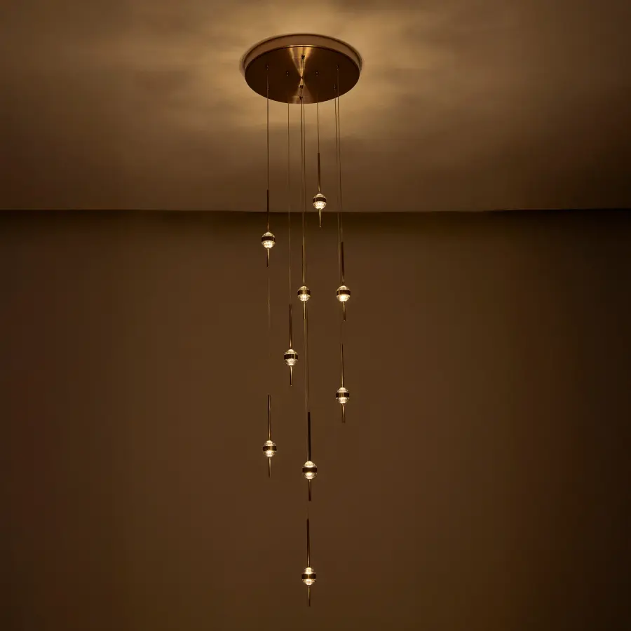 Goccia 21.75" LED Winter Brass Chandelier - Image 8