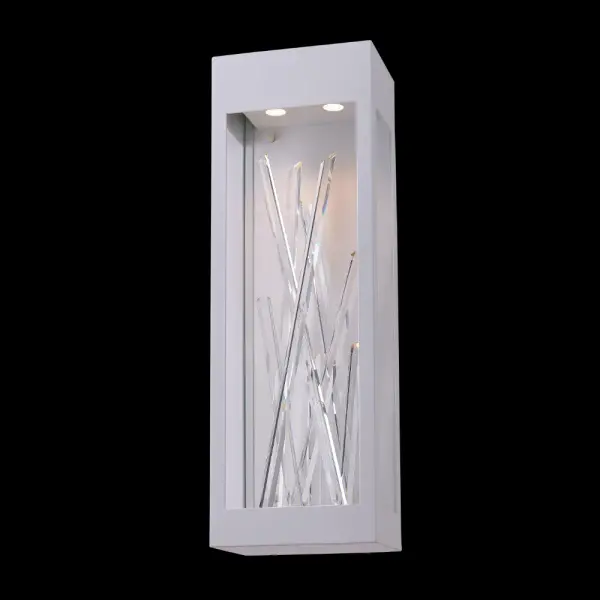The Arpione Esterno combines contemporary design with advanced LED technology and handcrafted Firenze crystal. Built for the elements with stainless steel construction and WET safety rating, this outdoor wall sconce delivers both durability and elegance.