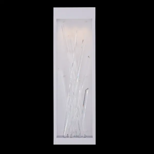 The Arpione Esterno combines contemporary design with Allegri's signature Firenze crystal in a weather-resistant stainless steel frame. Advanced LED technology and WET safety rating make this handcrafted 36" sconce ideal for upscale outdoor spaces.