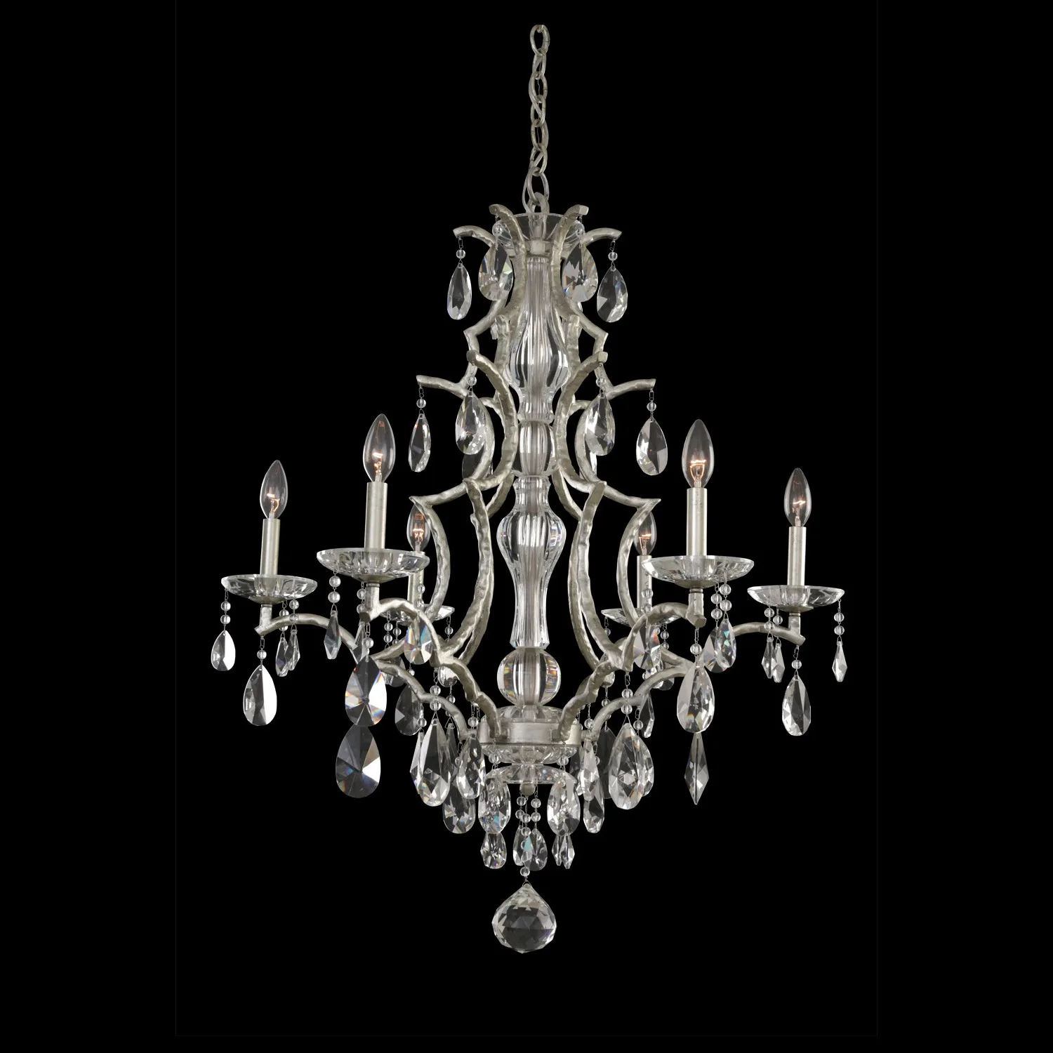 Shorecrest Six Light Chandelier in Sliver Dollar
