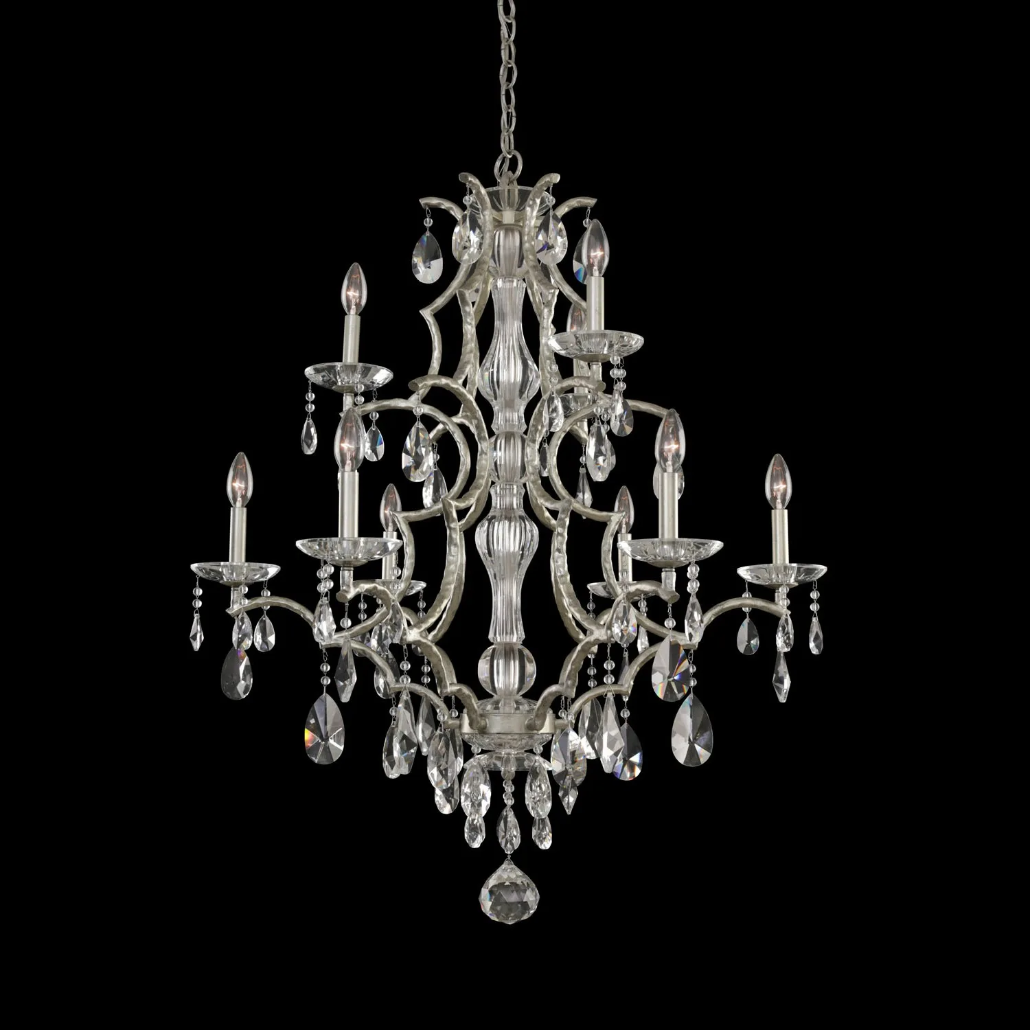 Shorecrest Nine Light Chandelier in Sliver Dollar