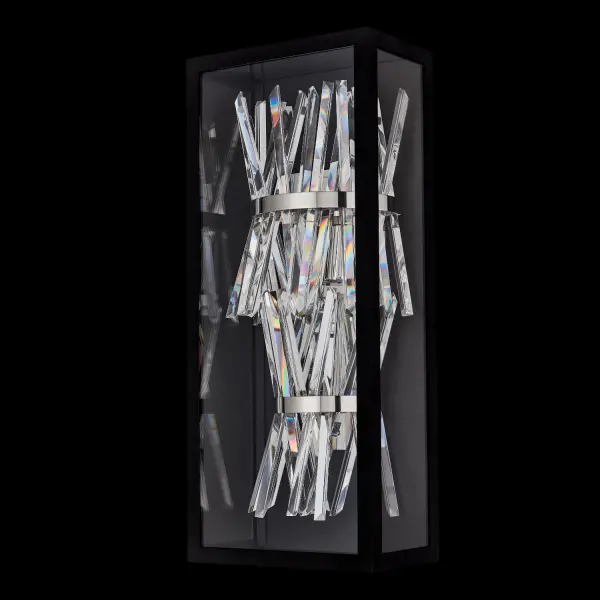 The Glacier Esterno combines Allegri's signature Firenze crystal with weather-resistant stainless steel construction. At 24.5" tall, this statement piece delivers sophisticated outdoor illumination with integrated LED technology and wet-rated durability. - alternate view