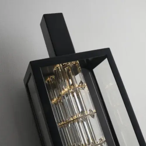 Striking Contemporary Outdoor Sconce with Crystal Elegance - Image 2