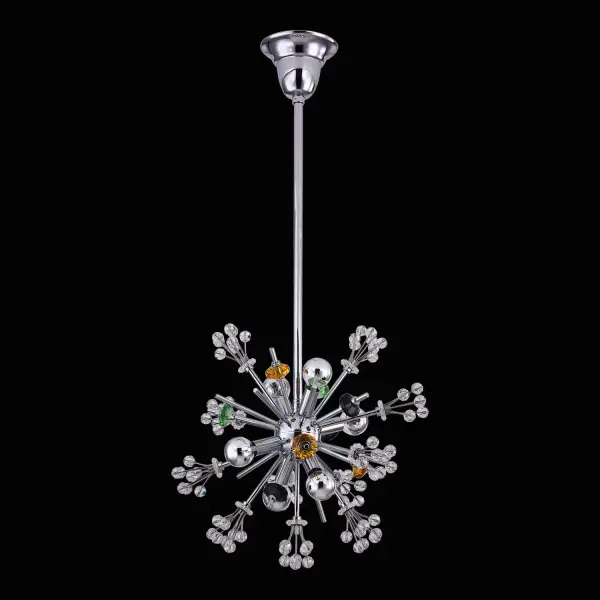 The Constellation Colorata brings Hollywood glamour to mid-century design with its 6-light configuration and colorful Firenze crystal accents. At 20 inches diameter, it makes a statement without overwhelming spaces.