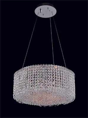 Milieu Metro Eight Light Pendant in Chrome