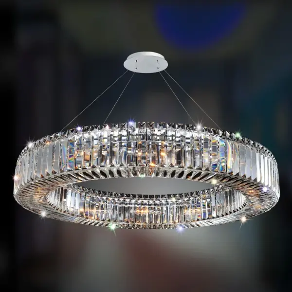 Rondelle 35.5" Crystal Pendant in Polished Chrome
