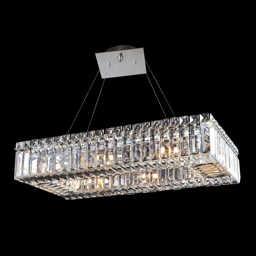 Baguette 22" Rectangular Crystal Pendant