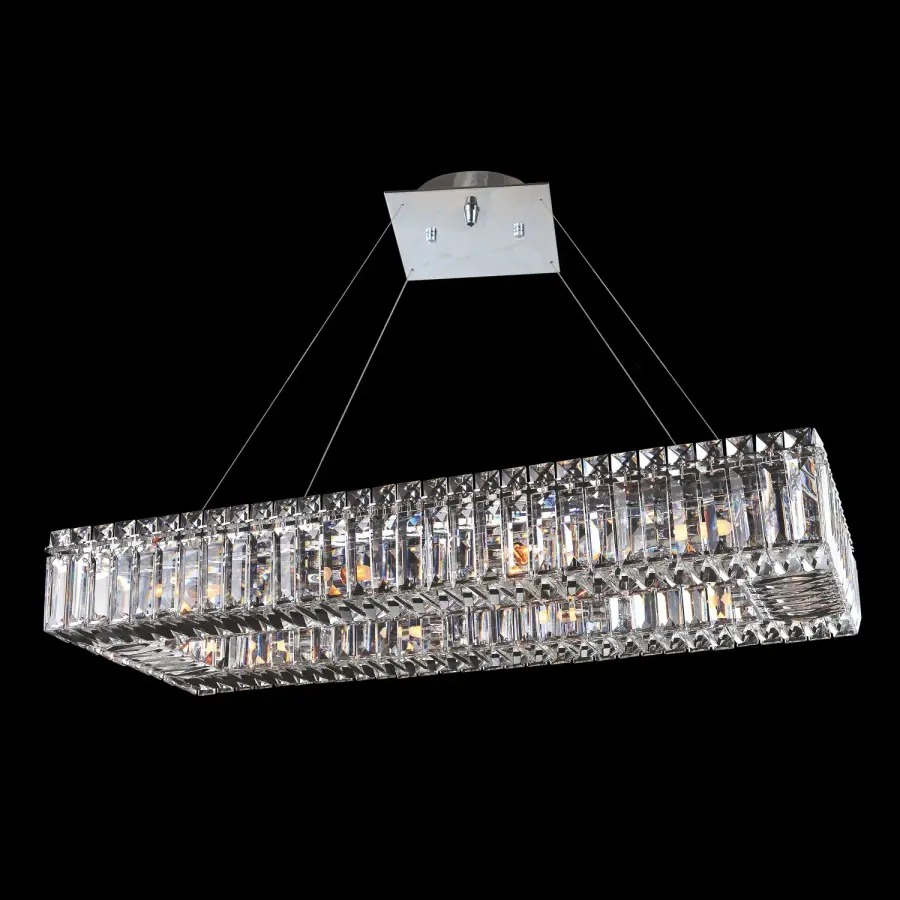 Baguette 30" Rectangular Crystal Pendant