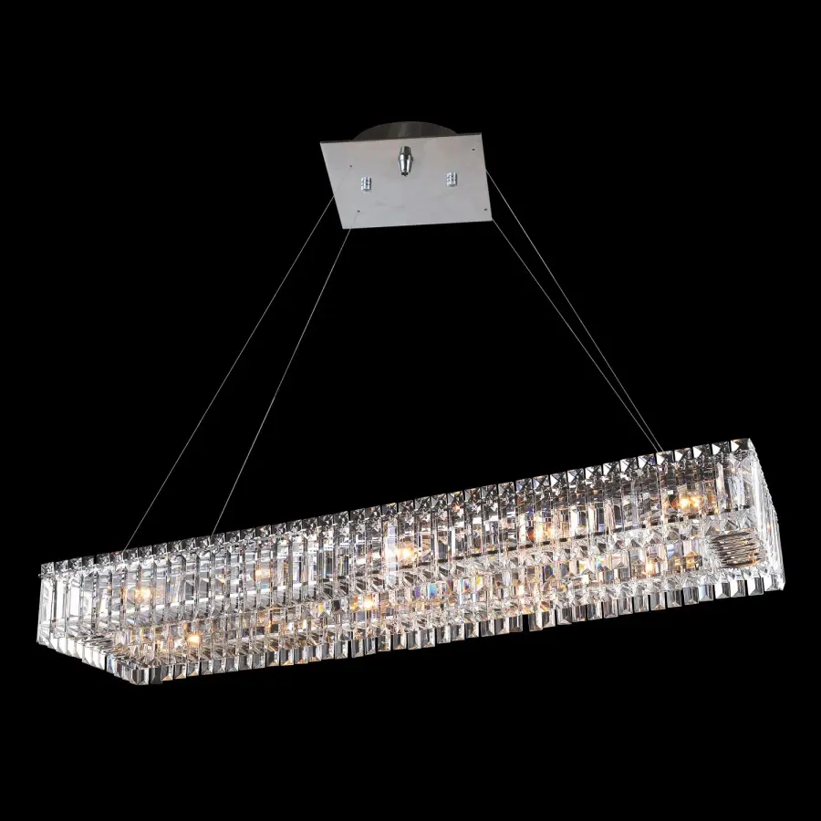 Baguette 43" Rectangular Crystal Pendant