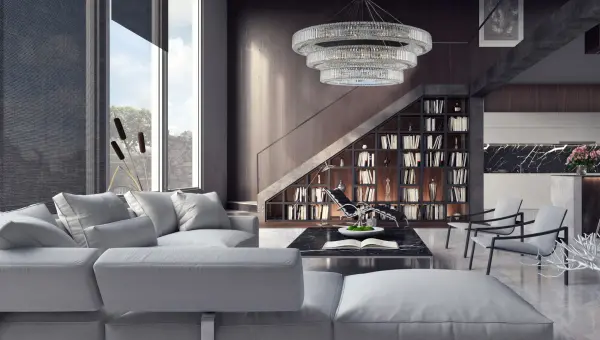 Rondelle 3-Tier Crystal Pendant - Image 2