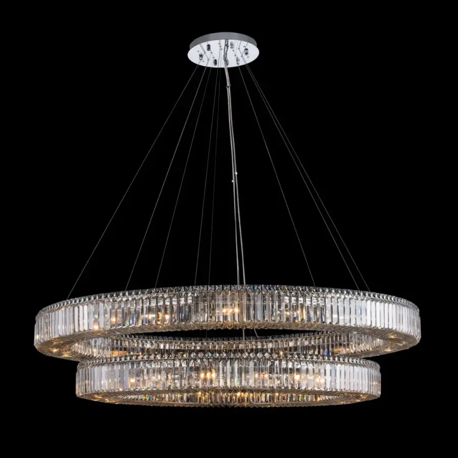 Rondelle 2-Tier Crystal Pendant - 60" Diameter