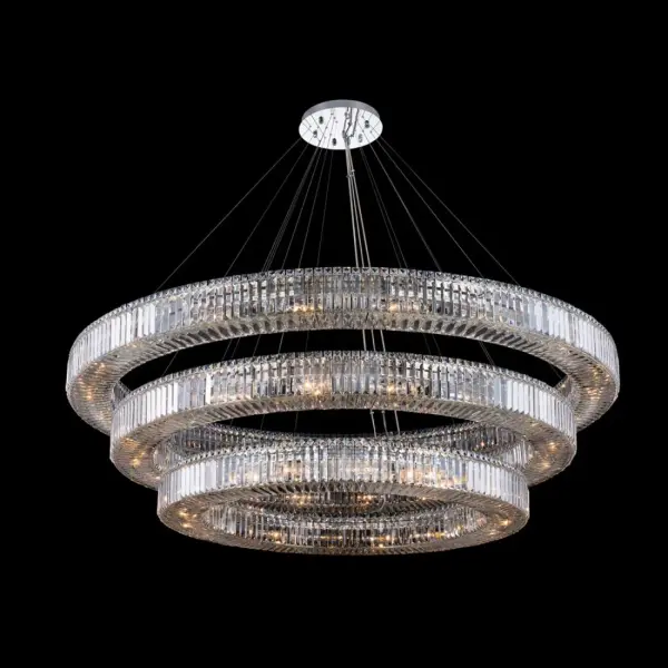 Rondelle 3-Tier Crystal Pendant - 72" Diameter