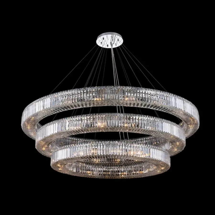 Rondelle 3-Tier Crystal Pendant - 72" Diameter