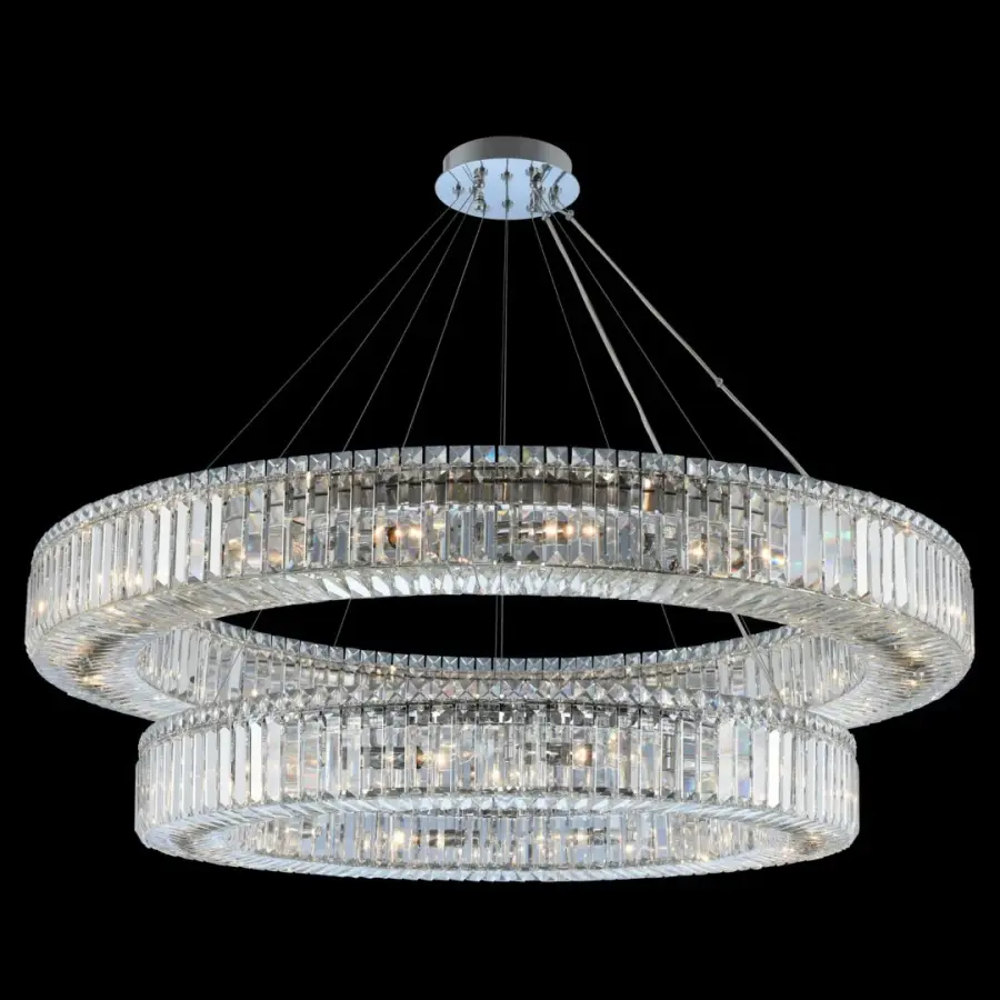 Quantum Rondelle 30" Two-Tier Crystal Pendant