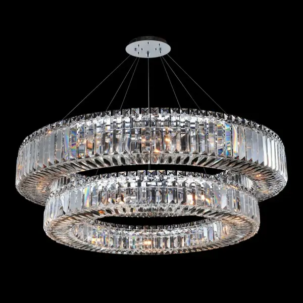 Rondelle 36" 2-Tier Crystal Pendant
