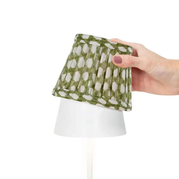 Zafferano x Fermoie Wicker Pattern Fabric Lampshade - Light Blue - Image 12
