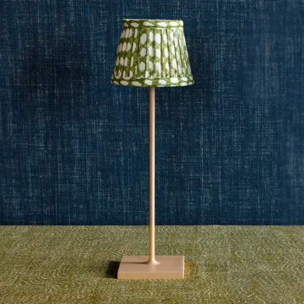 Zafferano x Fermoie Wicker Pattern Fabric Lampshade - Light Blue - Image 15